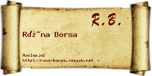 Róna Borsa névjegykártya